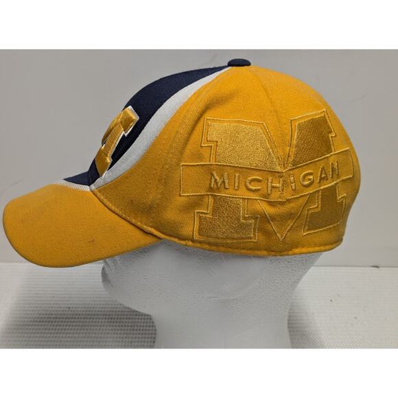 Vintage Michigan Wolverines Hat Cap Top of the World Big Blue One Fit Stretch - Picture 2 of 8